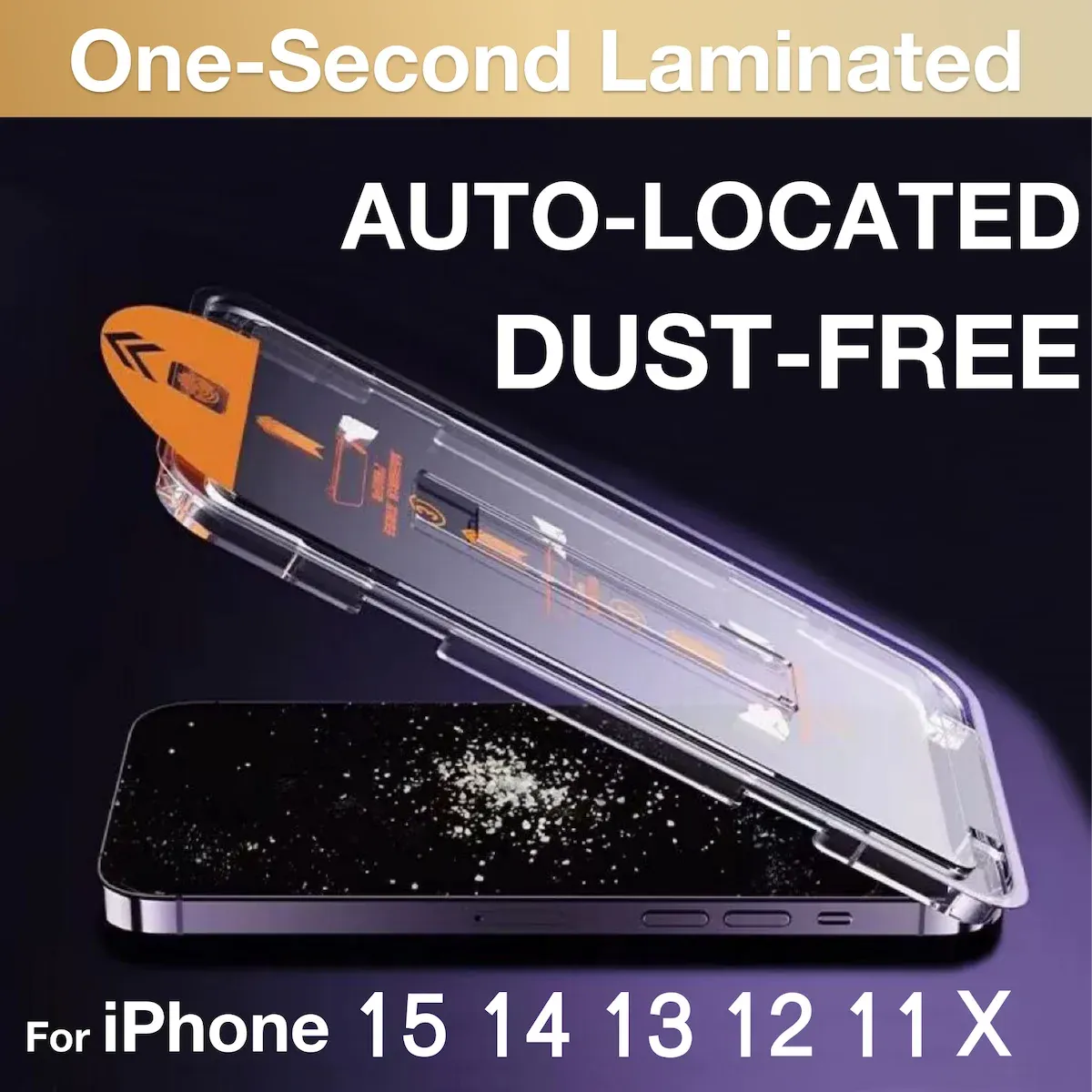 Voor iPhone 15 Pro Max 14 Plus 13 12 11 XR XS X stofvrije telefoonscherm Bescherming Gemeterd glas met installatiekit Verwijder explosie