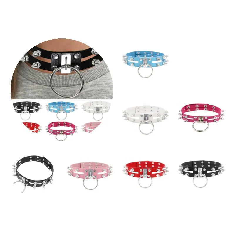 Chokers Gothic Black à pointes punk counchons coule-cols rivets collier de chocker clouté pour femmes hommes de bondage cosplay goth je dhgarden dhlyi