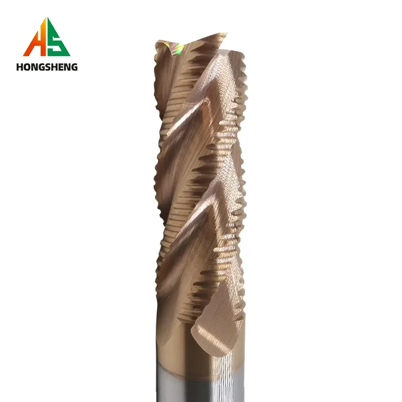 Solid Carbide Roughing End Mills 4 Flute CNC Milling Cutter Bits Router Bit For Metal Rough Machining HRC55 3,4,5,6,7,8,10-20MM