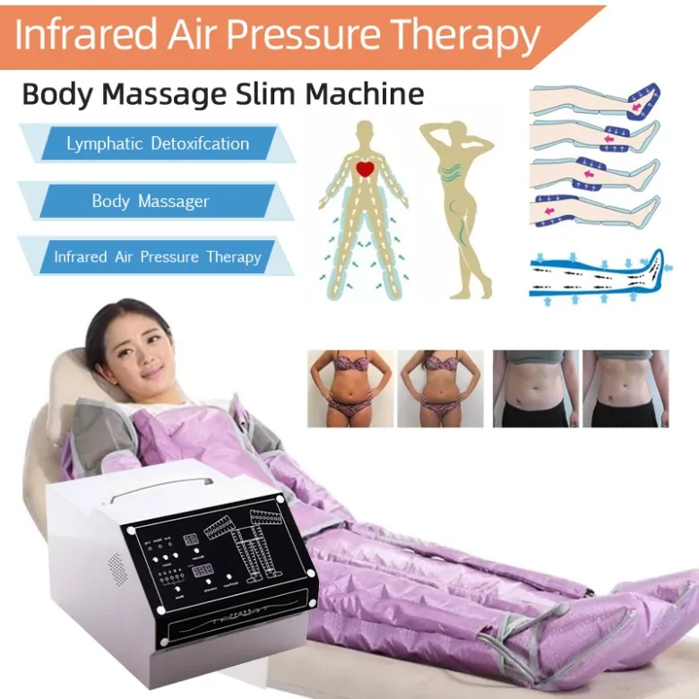 Machine minceur 3 en 1 Desktop Purple Far infrarouge Pression d'air pour le corps Équipement de massage de drainage lymphatique minceur