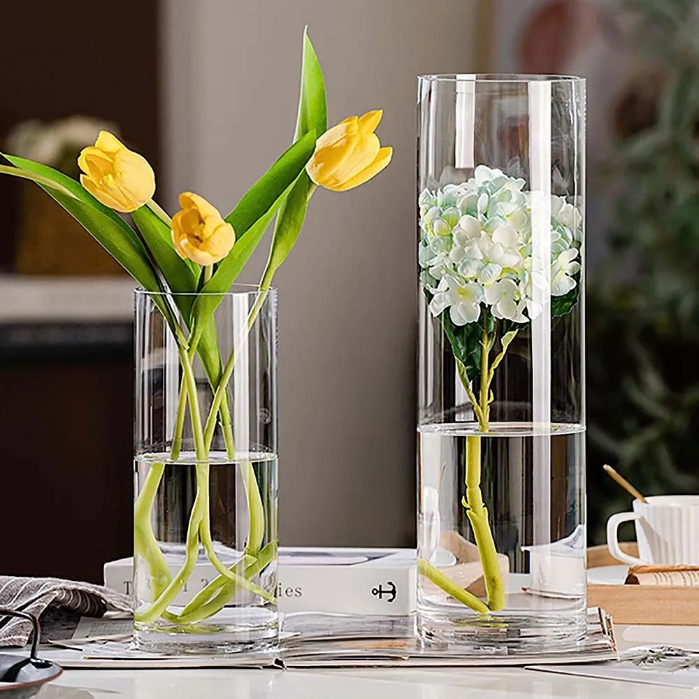 6-Piece Clear Glass Cylinder Vases Bulk - Tall Vase Set for Floating  Candles, Wedding \u0026 Home Decor - Shop Now! from Dhgate Candles - price 24.74, image size:1000x1000