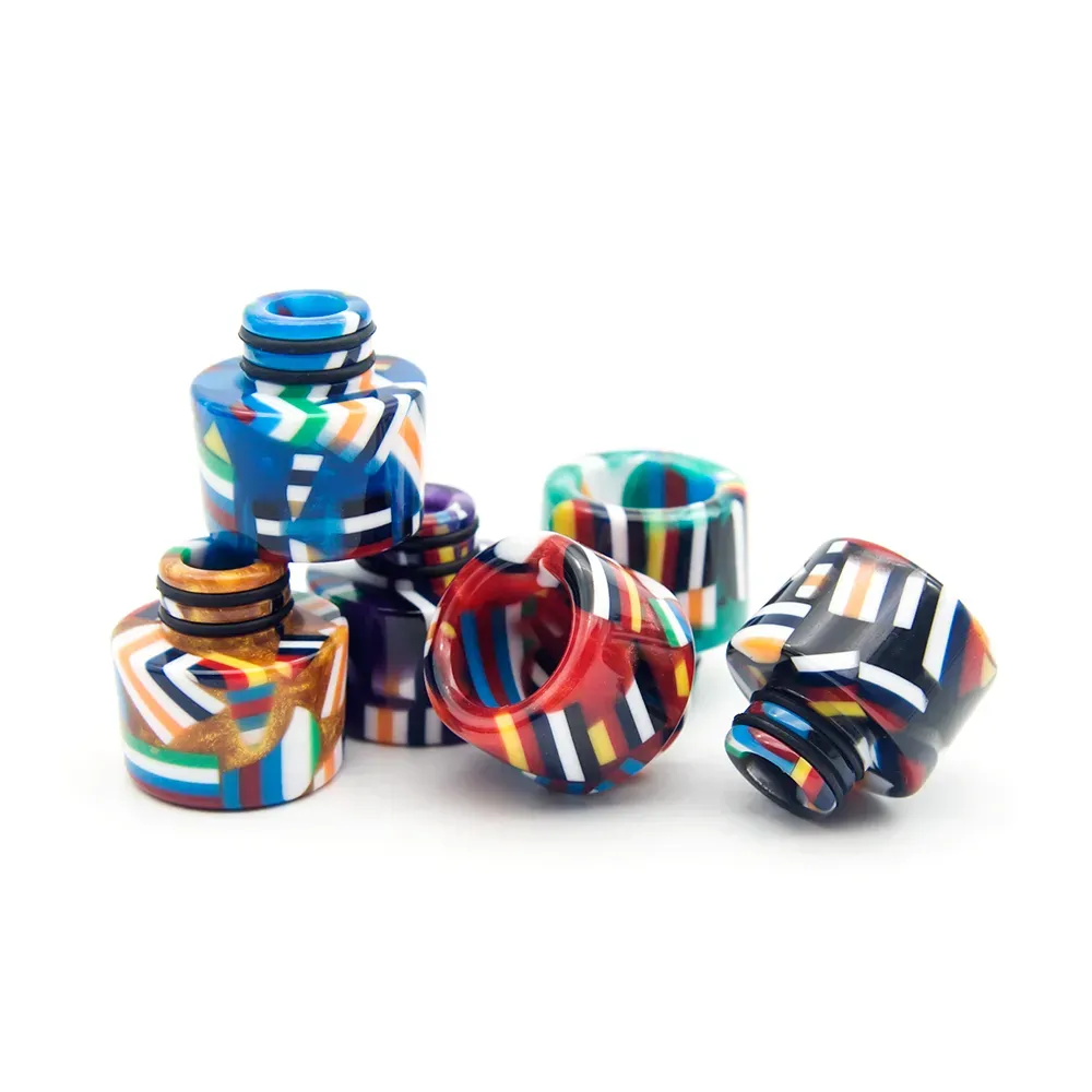4 Styles Epoxy Resin Drip tip Wide Bore 510 810 Thread National Flag Mushroom Camo Shape Mouthpiece for Tank Atomizer New Arrival