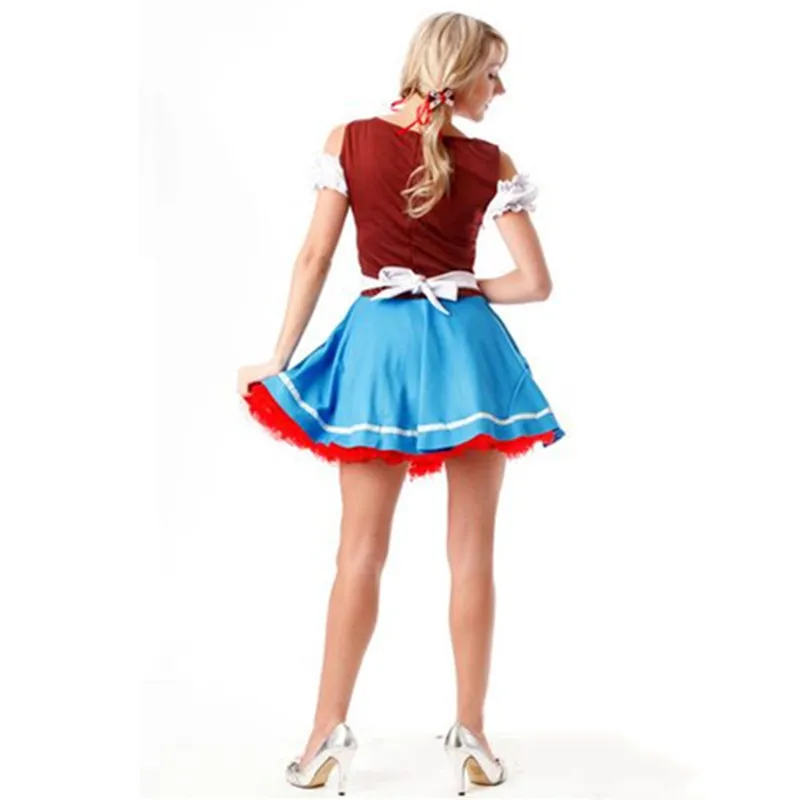S-3XL Sexy Maid Costume Adult Women Halloween Cosplay Oktoberfest Dirndl Costume Bavaria Beer Party Girl Wench Costume Plus Size