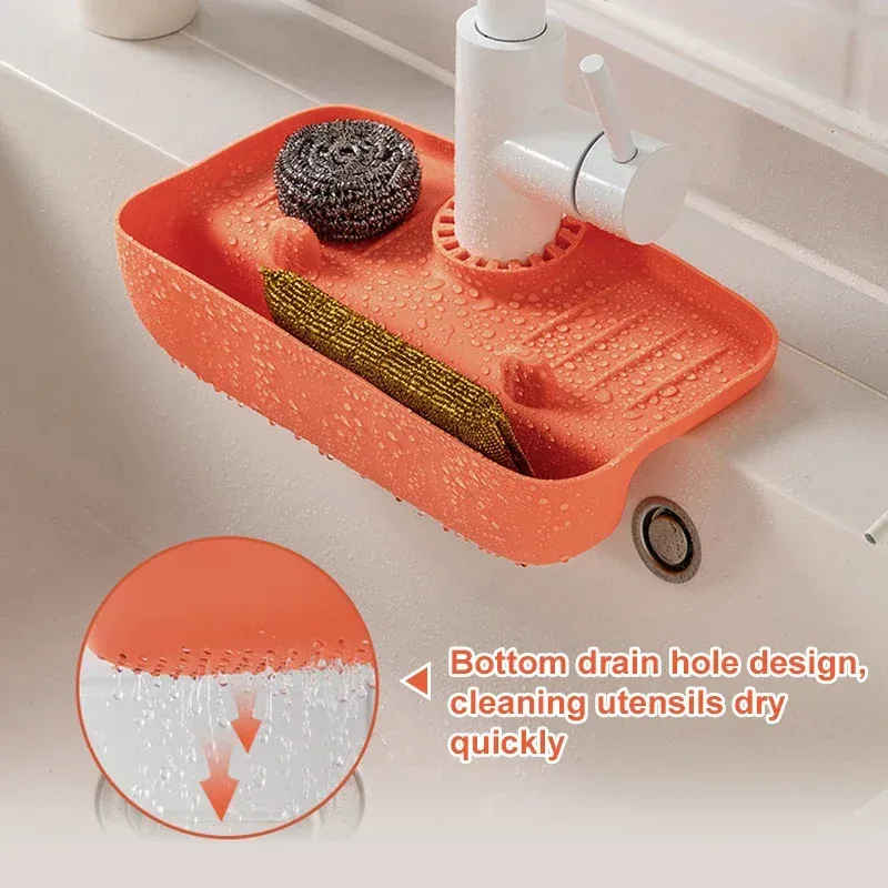 Faucet Mat For Kitchen Sink, 2024 New Kitchen Sink Splash Guard Silicone Draining Mat Fast Drying Stone Sink Tray Sink Protectors Sink Faucet Mat Splash Guard For Kitchen Bathroom Sink P 38852642