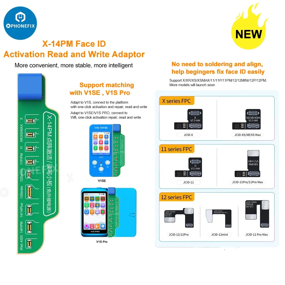 JCID Dot Matrix Repair Flex Cable For IPhone X-15 PM Read Write Face ID Repair No Need Welding Used With JCID JC V1SE/V1S Pro