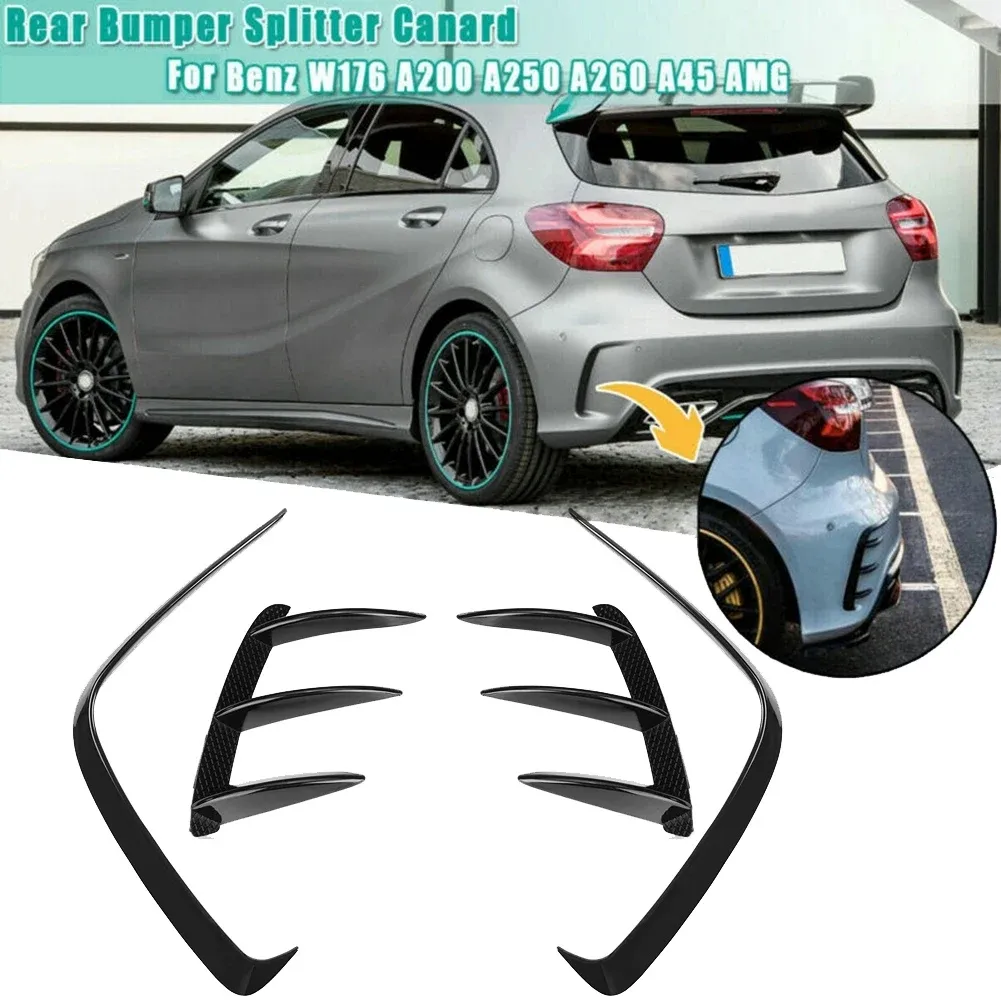 Spoiler Paraurti Posteriore Canard Per Mercedes Classe A W176 - In ABS Nero Lucido O Fibra Di Carbonio, 2013-2018