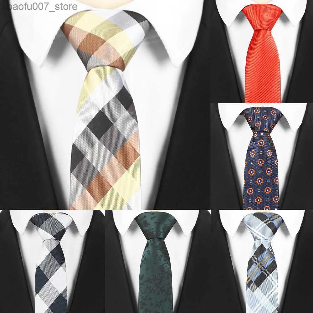 Neckband 6cm Ny Casual Tie Korean Edition Solid Color Business Dress Polyester Tieq