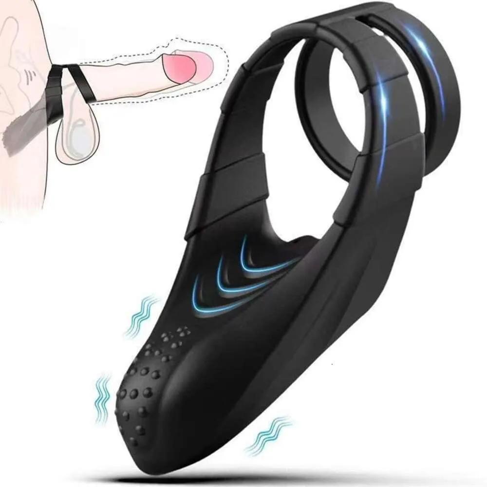 Pinis Ring Silicone Smeen Cock Afficier Ejaculation Détallé Ejaculation Vibrateurs cockring 10 Fréquences Sexy Toys for Men