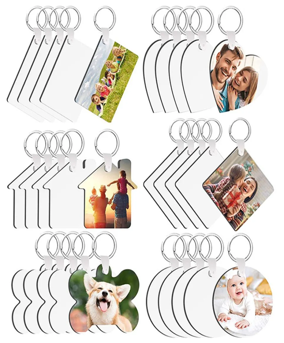 Blanco sleutelhanger thermische overdracht sublimatie Persoonlijkheid Key Chain Favor meisjes jongens ornament houten sleutelhangers mdf thermaltransfer 2391097