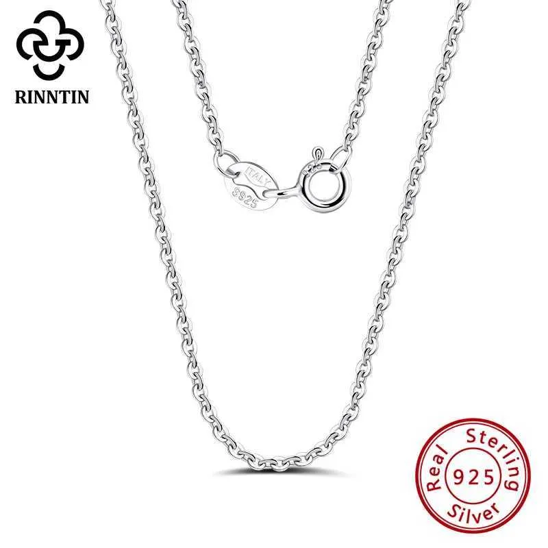 Pendanthalsband Rintin 925 Sterling Silver Cable Chain Halsband Lämplig för kvinnor 45 cm/50 cm/55 cm Simple Womens Halsband Silver smycken SC06Q