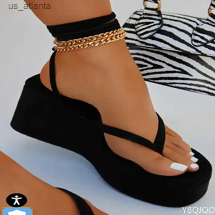 Sandaler Kvinnor Flip Flops tofflor Wedge Platform Tjock Bottom Casual Ladies Clip Toe Summer Shoes Zapatillas de Mujer Sandalias H240409