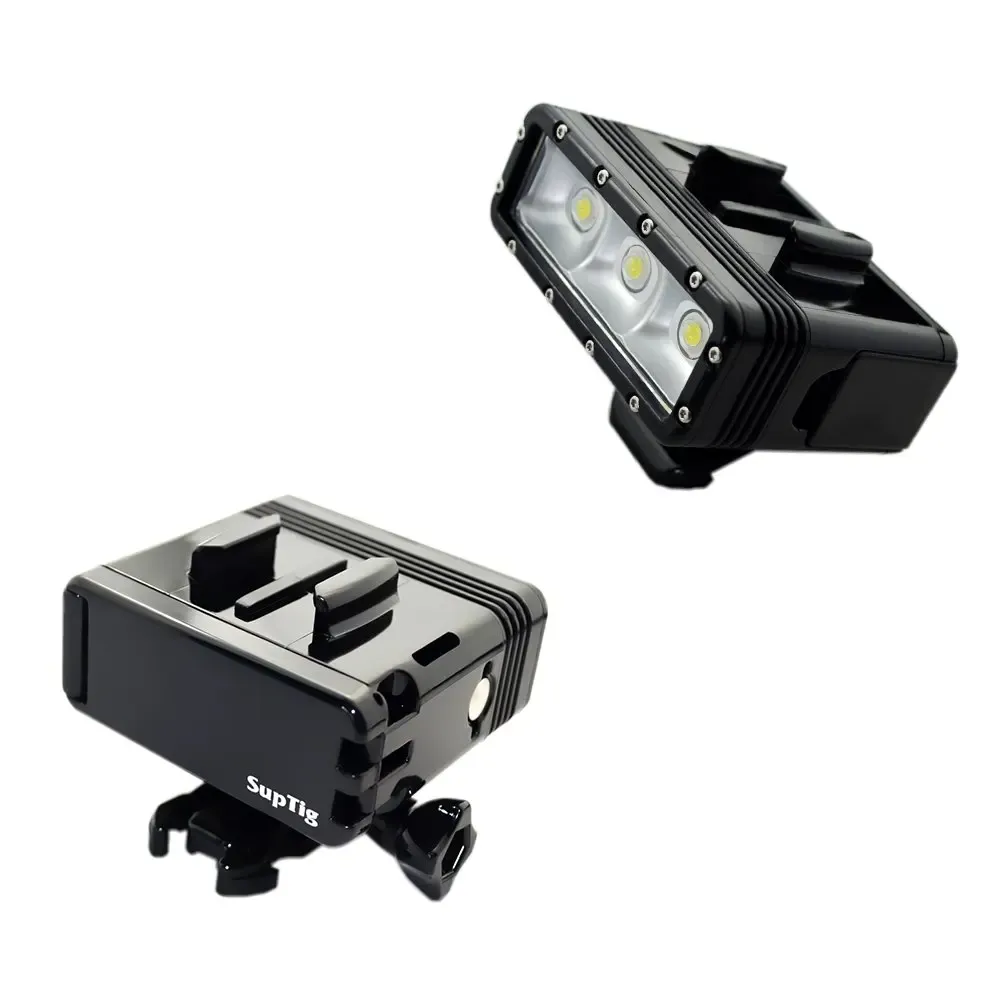 Cameras Dual Battery Diving Flash Light Underwater Led Fill Light For Gopro Hero Max 10 9 8 7 6 5 4 Session 3+Insta360 R X2 Accessories