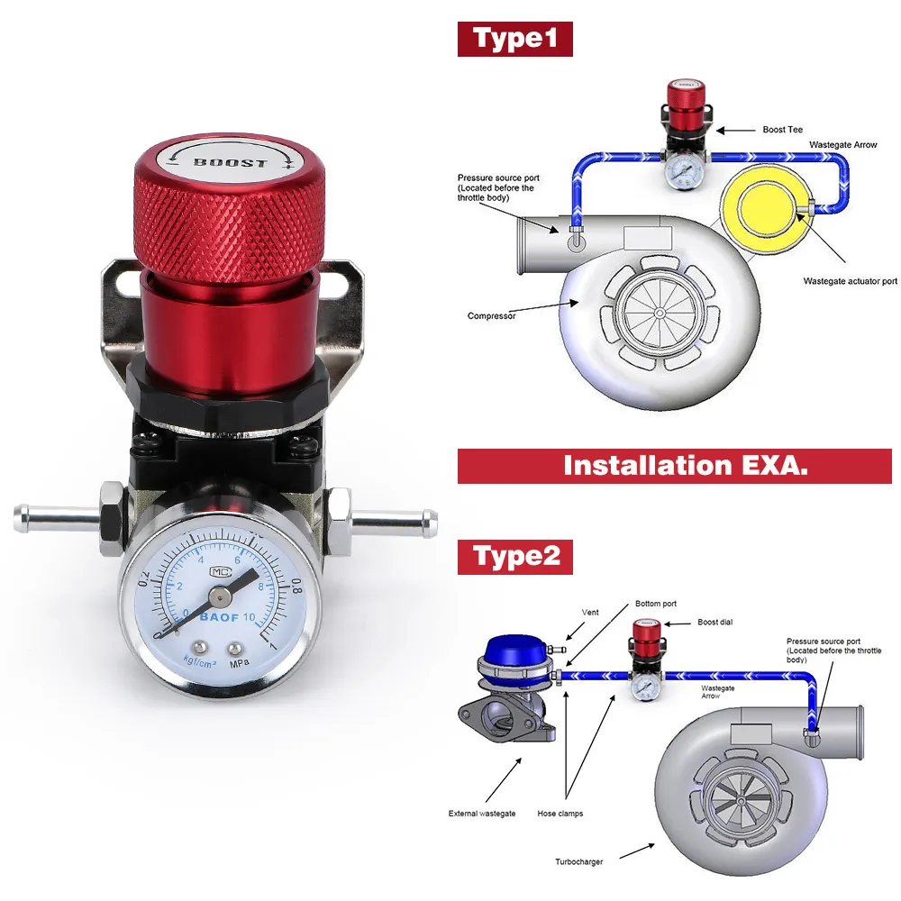 T2 Universal Adjustable Manual Gauge Turbo Boost Controller 1-150 PSI ...