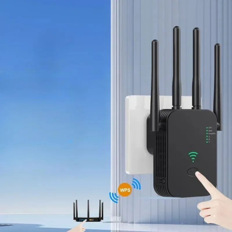 1200 ميجابت في الثانية واي فاي مكرر WiFi معزز الإشارة المزدوجة النطاق 2.4G 5G موسع 802.11AC GIGABIT AMPLIFIER WPS