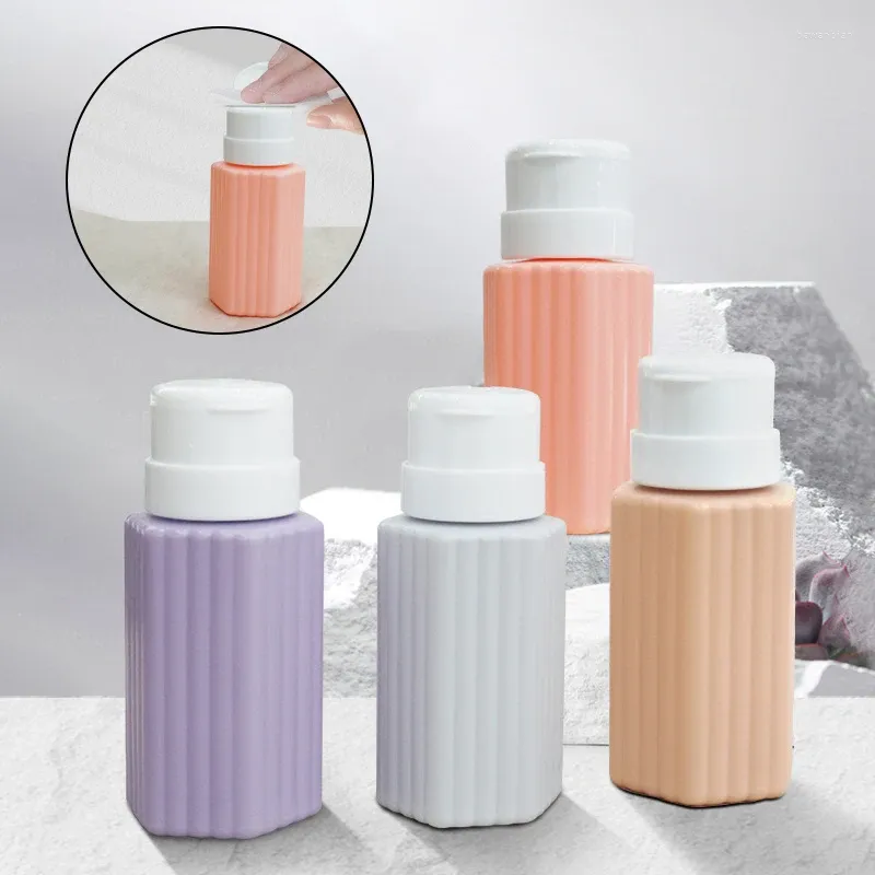 Storage Bottles Empty Nail Polish Remover Bottle Portable Dispenser Containers Liquid Alcohol Press Pump Refillable Sample