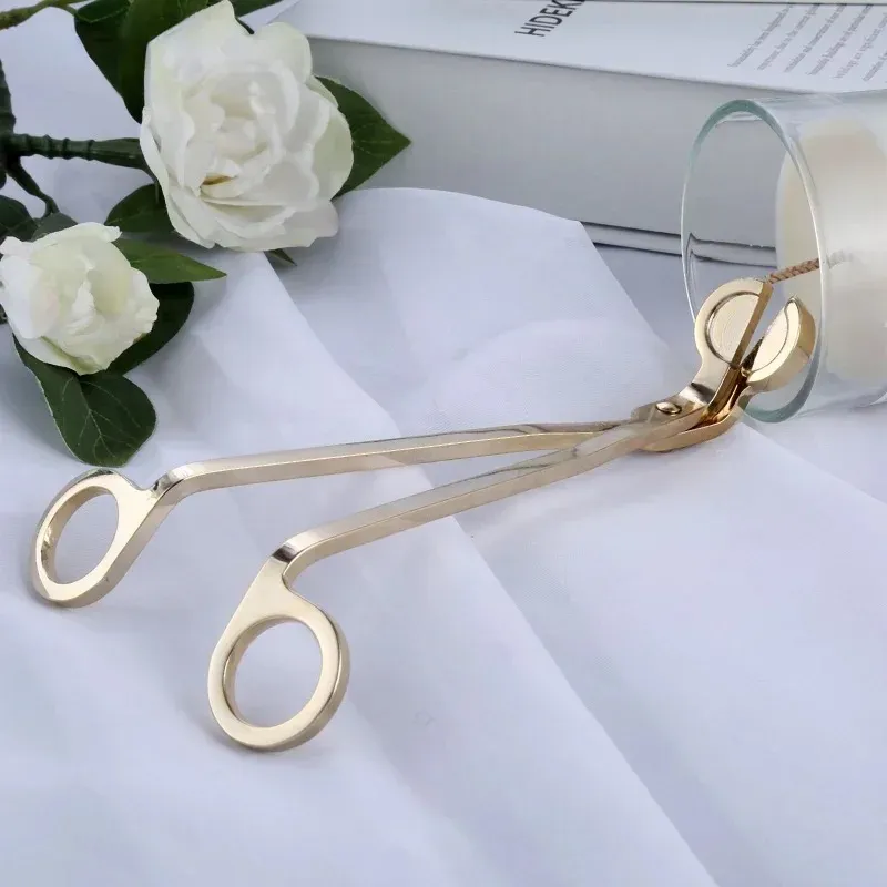 2024 Candle Wick Trimmer Rostfritt stål Candle Scissors Trim Wick Cutter Snuffer Round Head 18cm Black Rose Gold Silver Red Bronze 1.