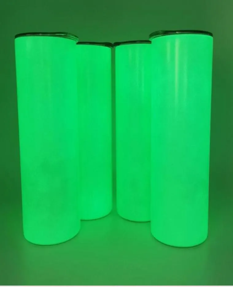 20 OZ DIY Sublimation Tumblers Mug Glow in The Dark Mugs 20oz STRAIGHT Skinny Tumbler with Luminous paint luminous1 Cups magic tra5408538