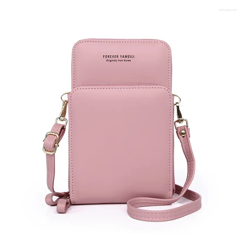 Shoulder Bags Women Solid Color Soft Leather Bag Multi-function Zipper Messenger Female Purse Korean Version Single Diagonal Wallet