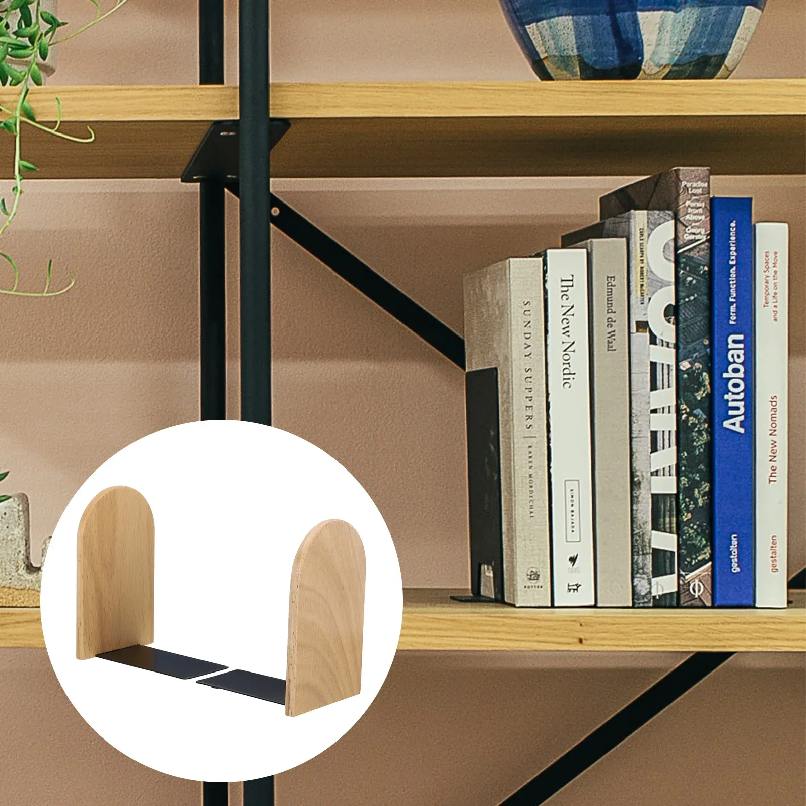 Adjustable Metal Book Stand & Organizer - Foldable Desktop Shelf, Gold, 6.7x6.7x6.7 Inches - View #3
