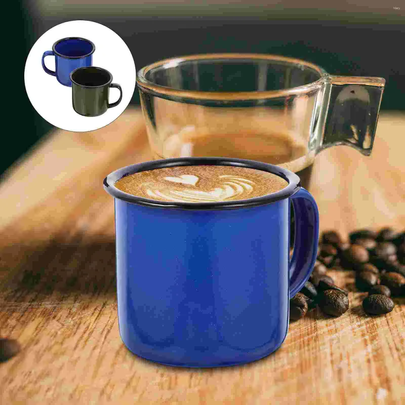 Mokken 2 pc's gekleurde email Mok Glas Glas Koffie Cup