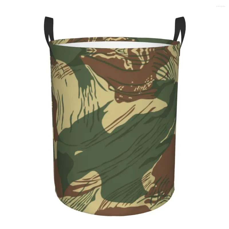 Sac à linge Panier de camouflage rhodésien Brush Camouflage plitable Rhodésie War Army Clothing Hamper Toys Organizer Berceau Bacs de rangement