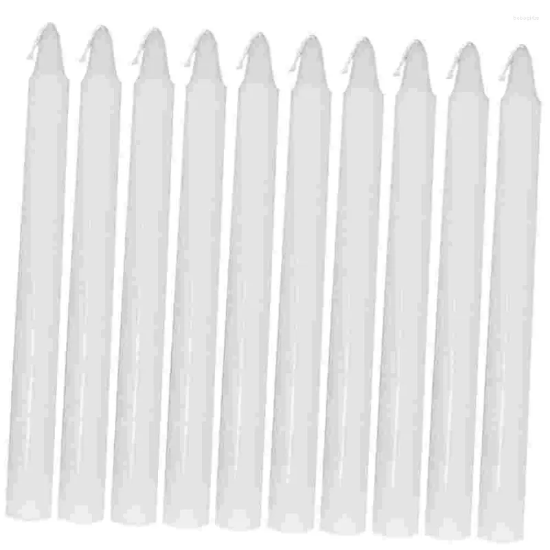 Candle Holders 10 Pcs Bulk Candlestick Wax Conical White Paraffin Decorations Pillar Unscented