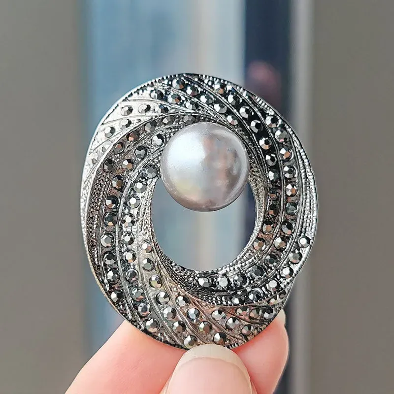 【ギフト】 70s Vintage Bouquet Motif Silver 925 Marcasite × Stone シルバー