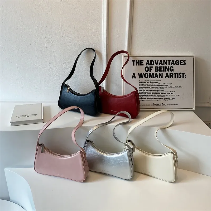 LEFTSIDE Y2K Silver Red Underarm Shoulder sling bag women LEFTSIDE Y2K Silver Red Underarm Shoulder sling bag women