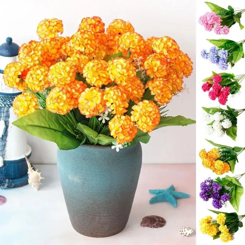 Dekorativa blommor heminredning blommor bröllop diy hortensia krysantemum boll konstgjord falsk blomma