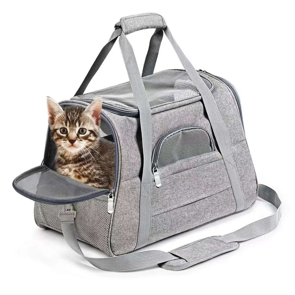 Breathable Pet Carrier Bag for Cats and Dogs Portable Travel Car Outing  Storage