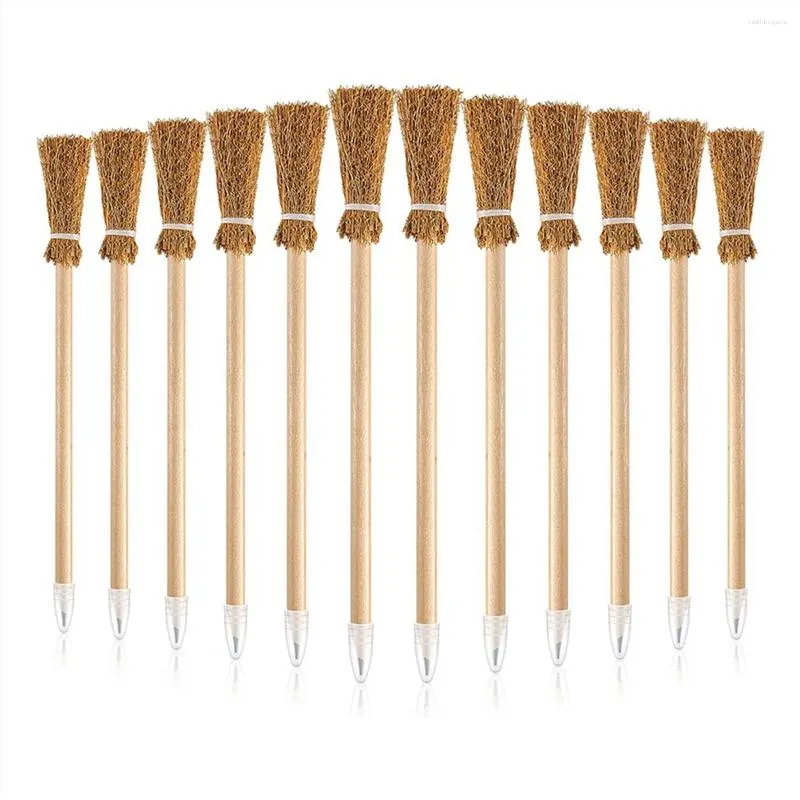 Party -Dekoration 12 PCs Hexenbesenstifte für Halloween Broomstick -Kugelschreiber -Favoro -Stütze