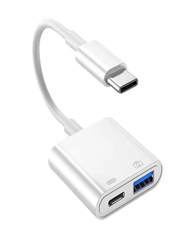 Çok Fonksiyonlu 2in1 Typec - USB 30 Kamera Adaptörleri C Port1718108 Şarjlı Kadın OTG Adaptörü Erkek - Kadın OTG Adaptörü