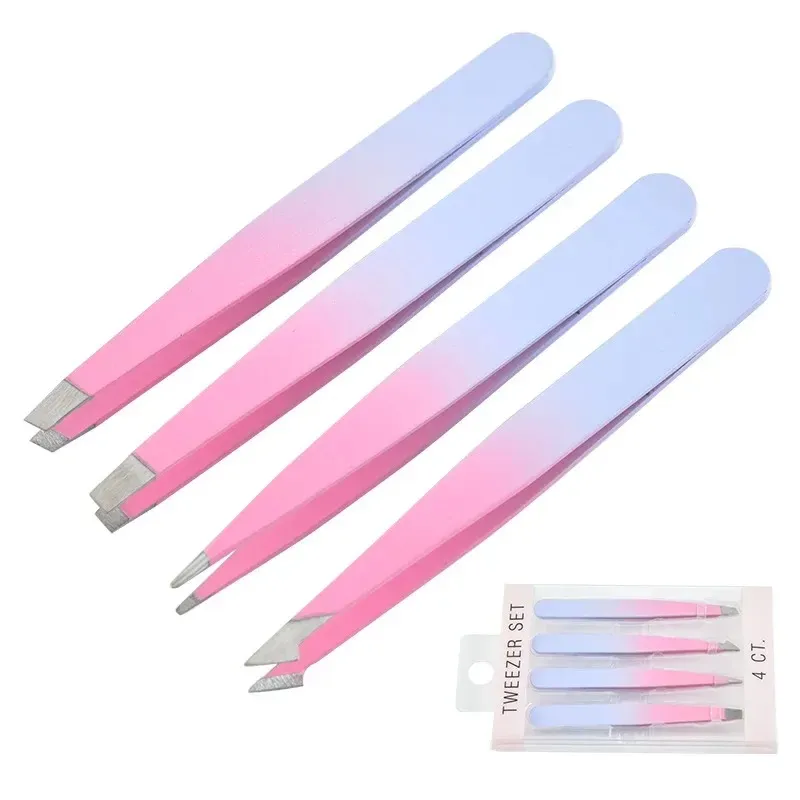 4pcs/set pinzette per sopracciglia per sopracciglia per sopracciglia inossidabile ciglia a pinnicchi di estensione pinzette per sopracciglia per le forbici cosmetiche utensili1.Per il set di pinzette per sopracciglia