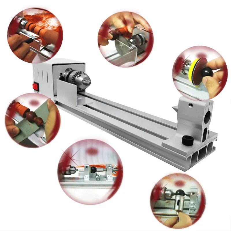 Herctools 96W Wood Lathe Machine 110-220V Woodworking Diy Lathe voor slijpen Multifunctionele gereedschappen van het Polishing Cuting Polishing Huishouden