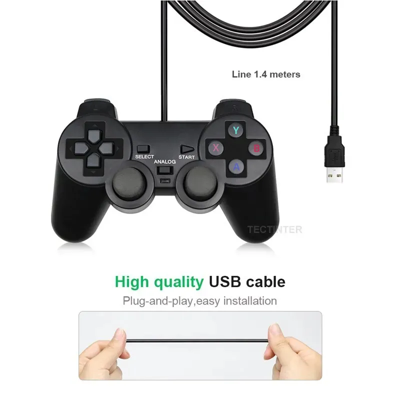USB PC Wired Game Controller Gamepad for Windows XP/7/8/and Laptop ...