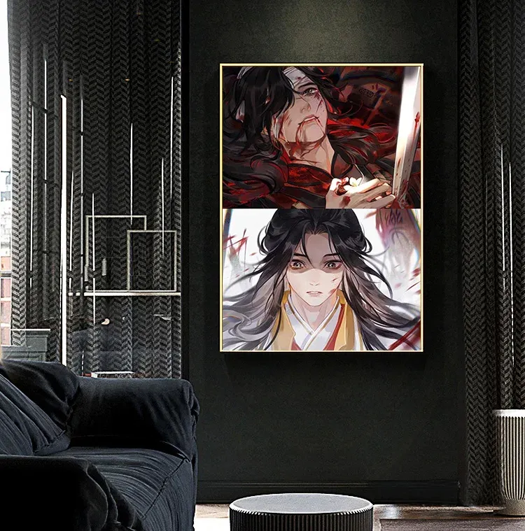Bl Anime Tian Guan Ci Fu Himmel Beamter des Segens Hua Cheng Xie Lian Poster Wandkunst Bilder Leinwand Malraum Hausdekoration Dekoration