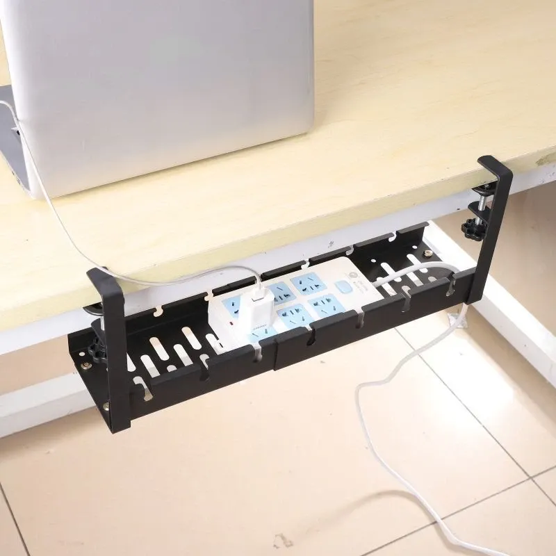 No Drilling Extendable Under Desk Cable Management Metal Cable Tray ...
