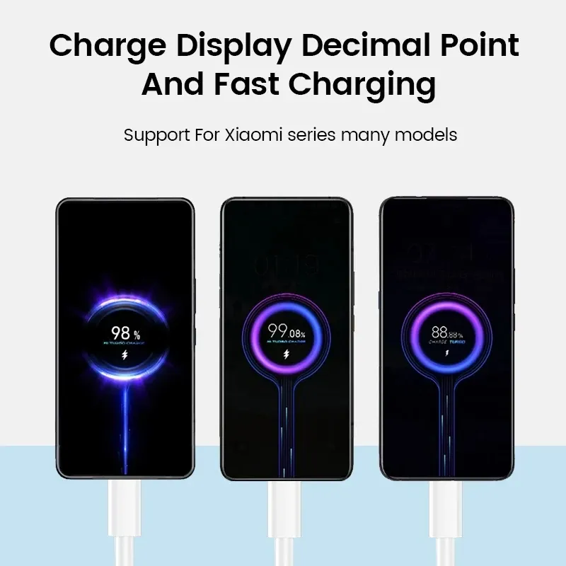 67W Charger USB rapide d'origine pour Xiaomi 14 13 12 11 Ultra Redmi K70 K60 Note 13 12T 9 Pro Turbo Charge 6A Type C Câble de chargement