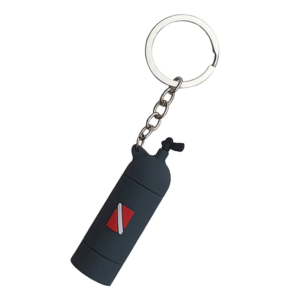 Diving Tank Key Chain Dive Flag Keychain Keyring Diver Fans Charm Pendant Dive Air Cylinder Keychain Keyring 