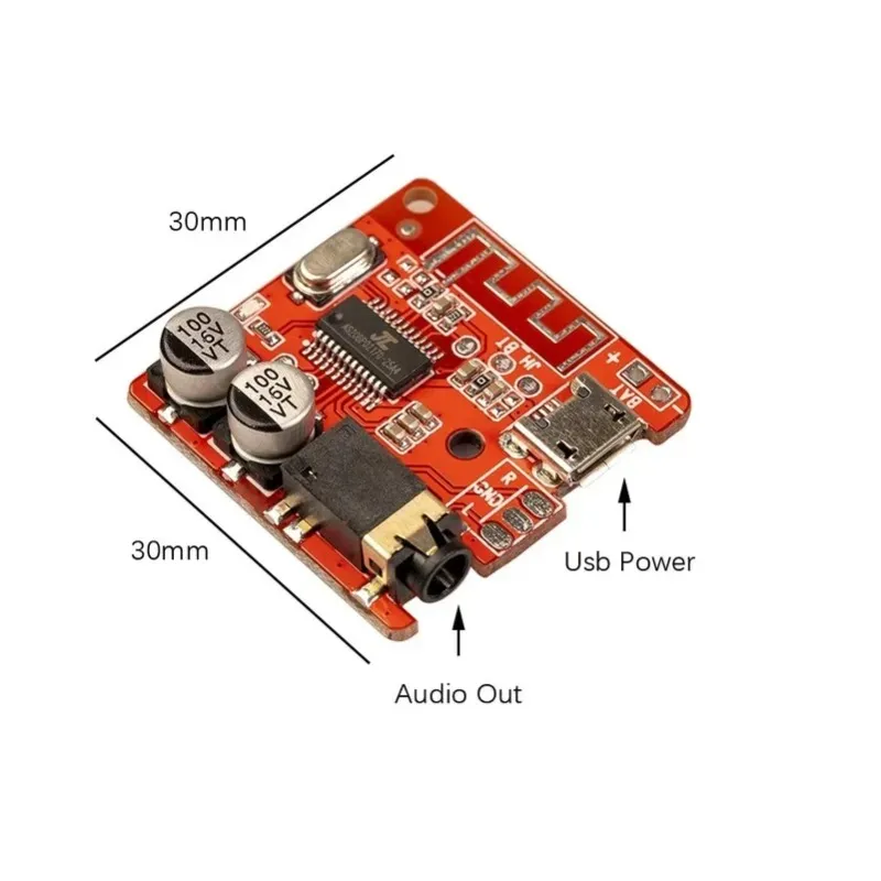 Módulo de receptor de áudio Bluetooth 5.0 Telefone celular DIY 3,5mm de interface amplificador de energia Bluetooth PCB placa de placa de placa de placa Card