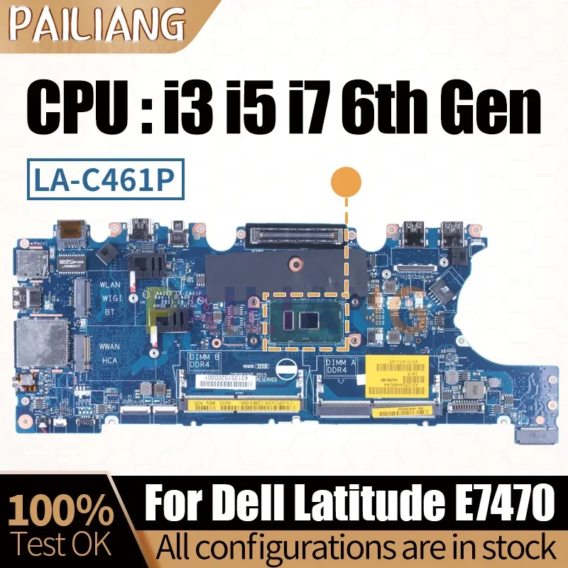 Материнская плата для Dell Latitude E7470 Notebook Mainboard LAC461P 0VNKRJ 0DGYY5 03GMP2 02R1TC 0YDW8F I3I5I7 6 -й ноутбук