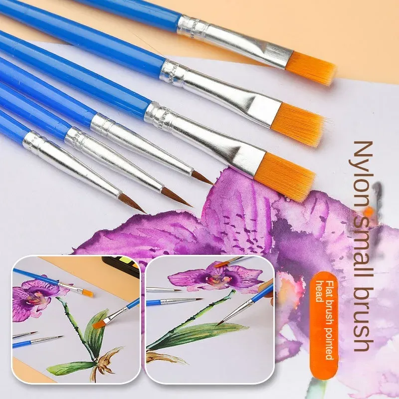 100/200 Pc Flat Paint Brushes Small Brush Volume For Painting Detail Essential Props For Painting Art School Supplies Stationary
