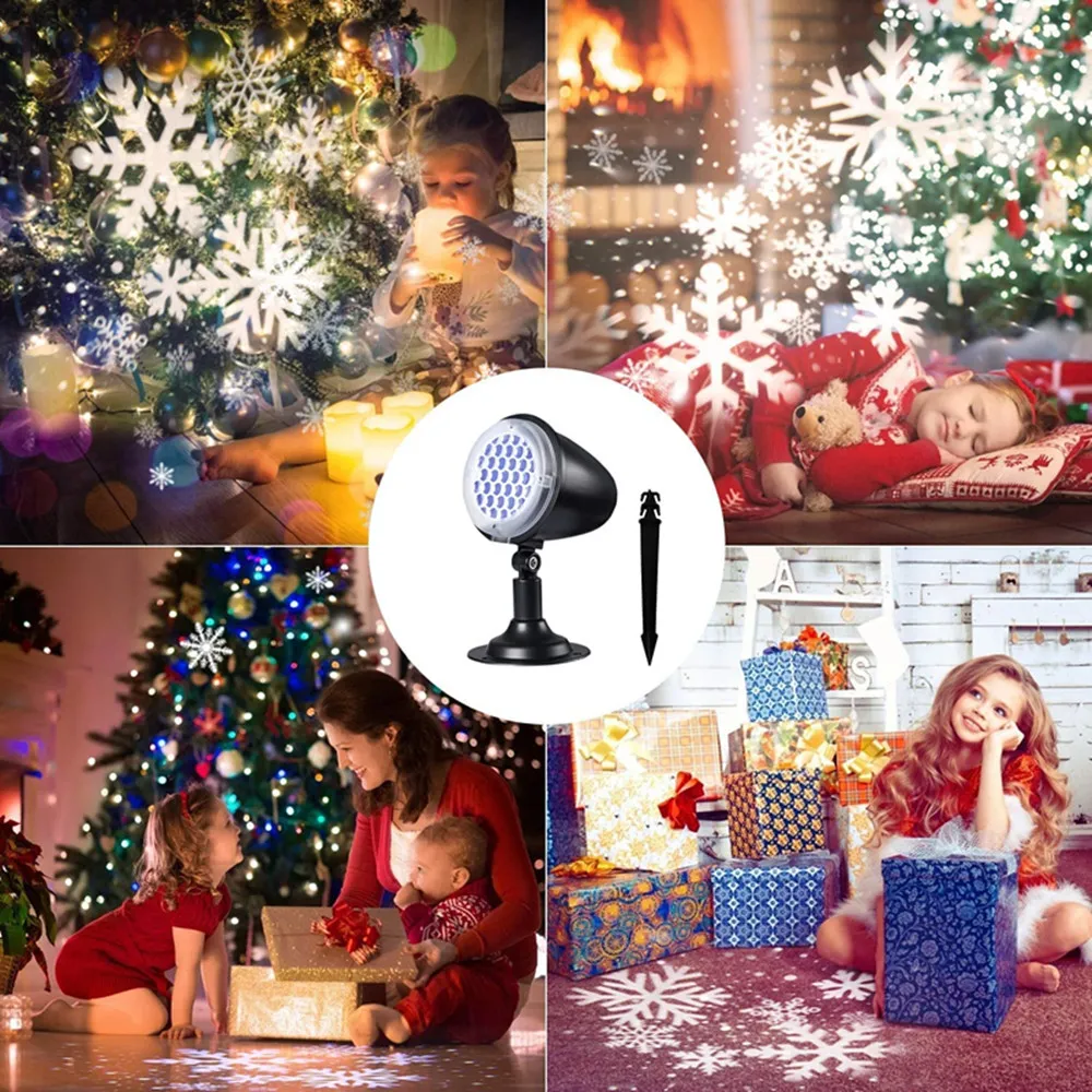 Christmas Snowflake Projector Lights Outdoor, Snowfall Projector Lights Waterproof Landscape Decorati  B09kmv3zwb
