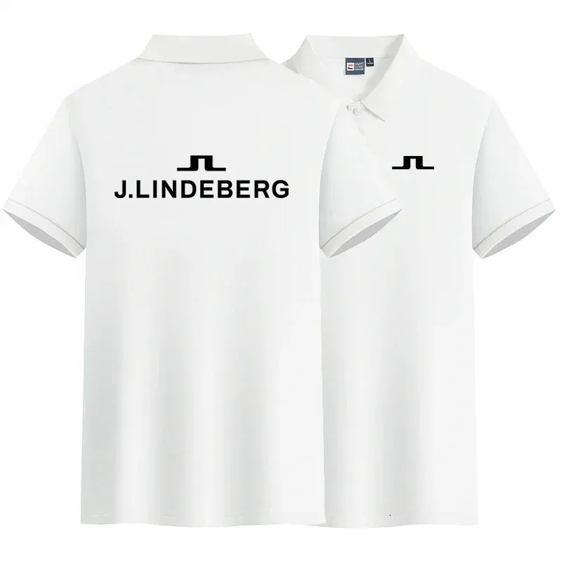 Summer Golf High Quality Cotton Mens Polo Shirts Breattable Polo Shirt J Lindeberg Short Sleeve Tops Leisure Man Polos 240408