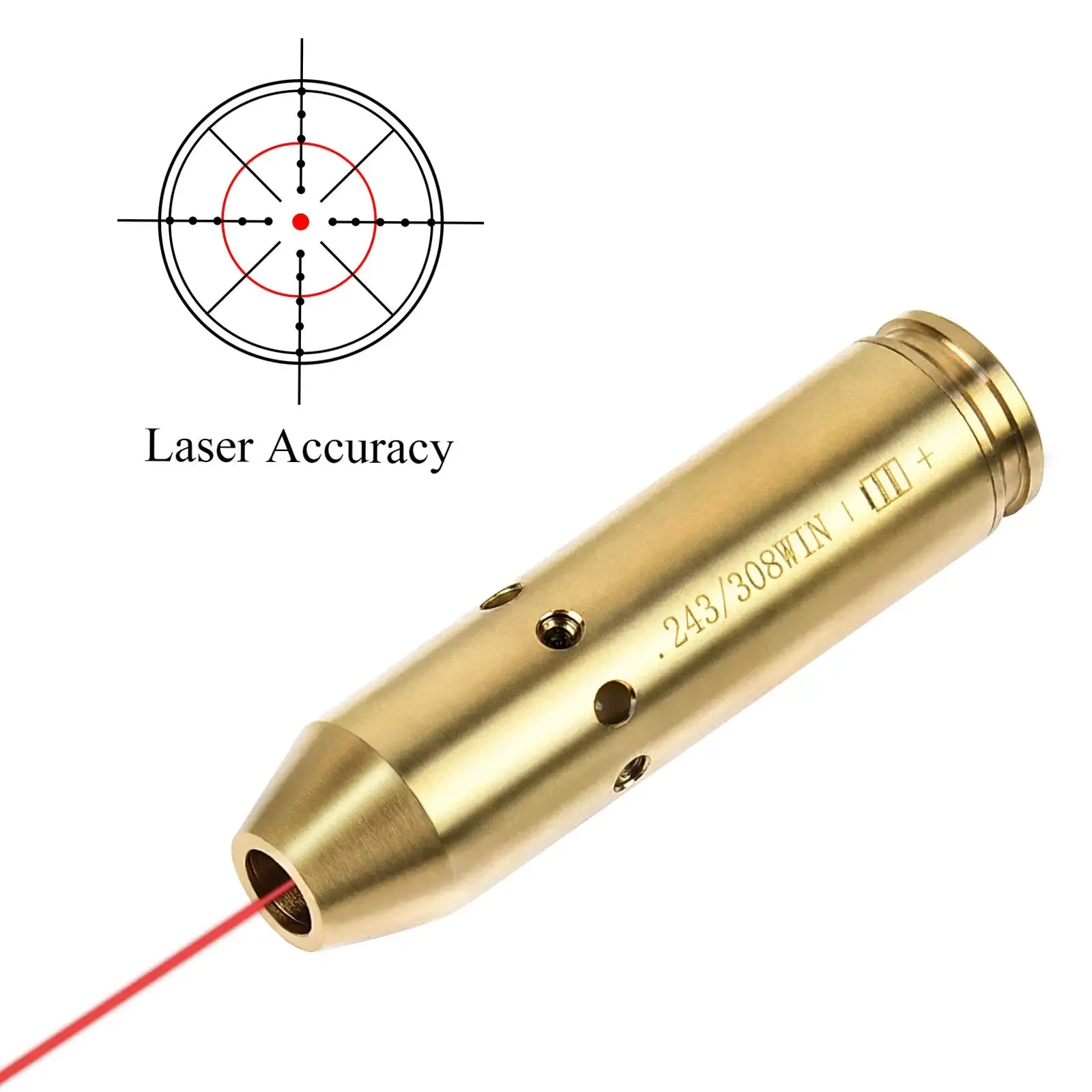 CVLIFE BORE DOT LASER BORESTER FIT 243 308WIN 7MM 08REM CAL CARTRIDGE BORE SIGHTE