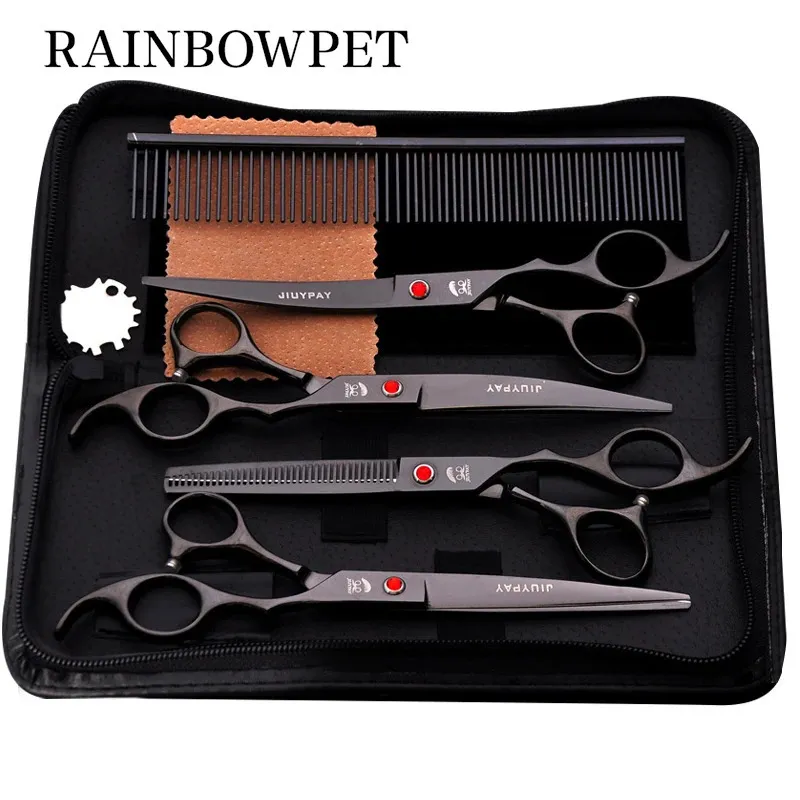 7 inch Pet Dogs Grooming Scissors Stainless Steel Cat Hair Thinning Shear Sharp Edge For Barber Cutting Tool 240325