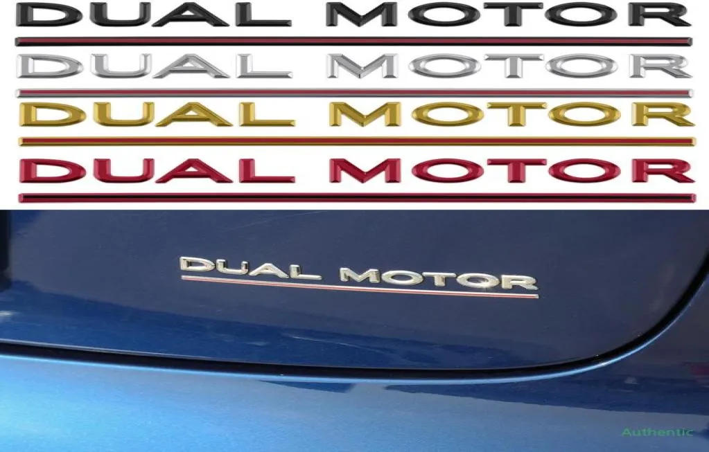 Bil Dual Motor Sticker ABS 3D för Tesla Model 3 X Y S Bakre bagageutrymme Skilsport Word Letters Emblem Namnplattor Dekaler Bil Styling3725179