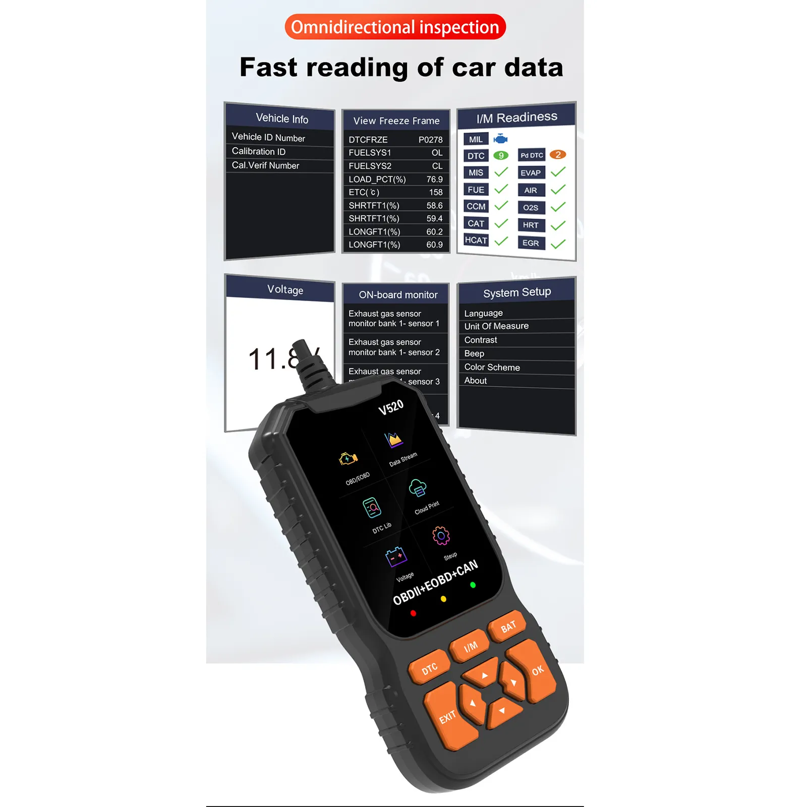 DHgate.com:V520 OBD2 Scanner, DC 9V-16V Car Code Reader, Diagnostic ...