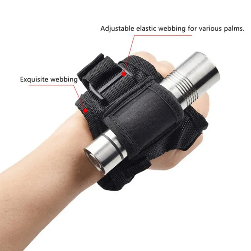 Underwater Scuba Diving Dive LED Torch Flashlight Holder Soft Black Neoprene Hand Arm Mount Wrist Strap Glove for Men Women