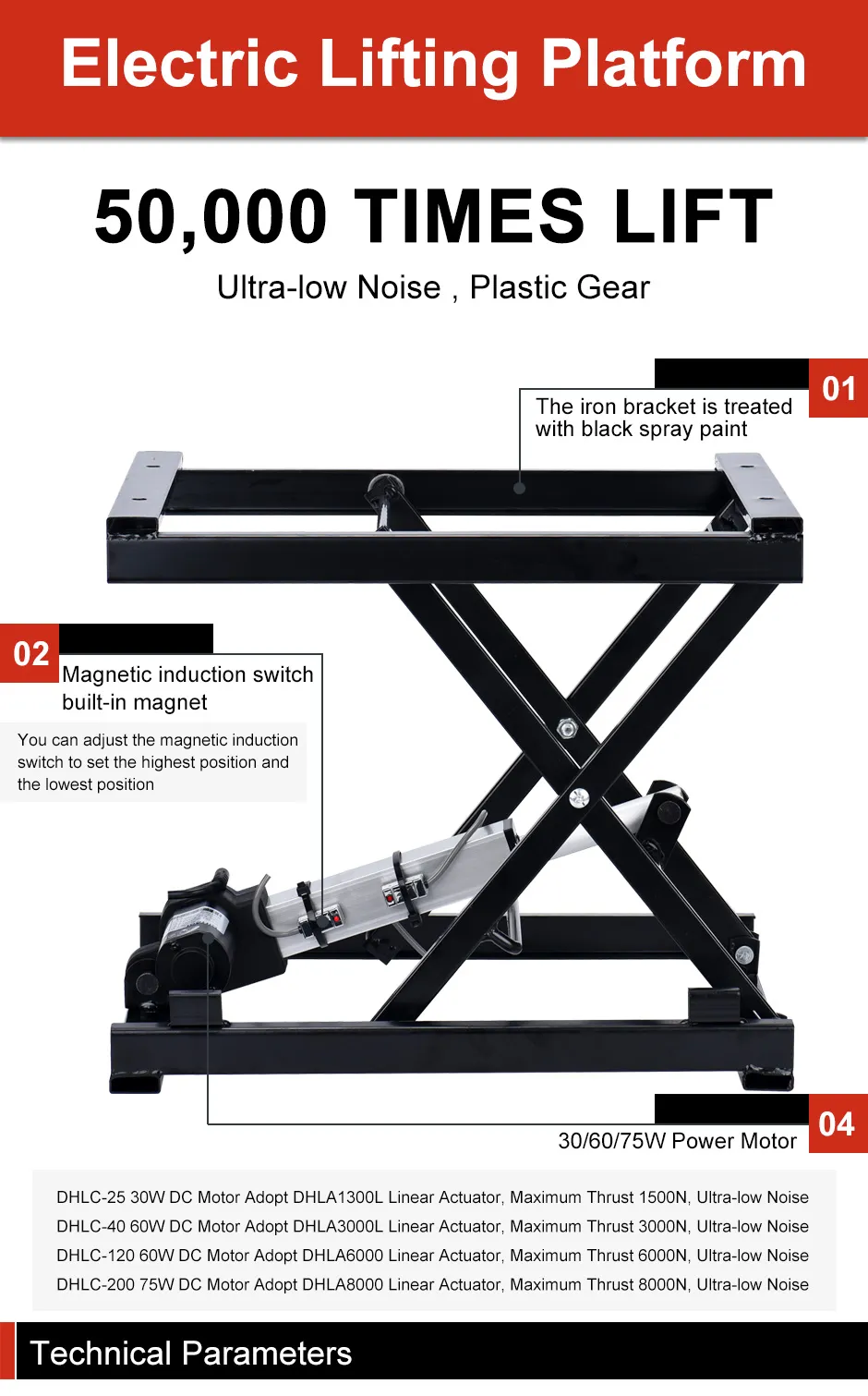 Remote Control Table Lift Electric Coffee Table Mechanism With Adjustable Lifting Jack Platform ...